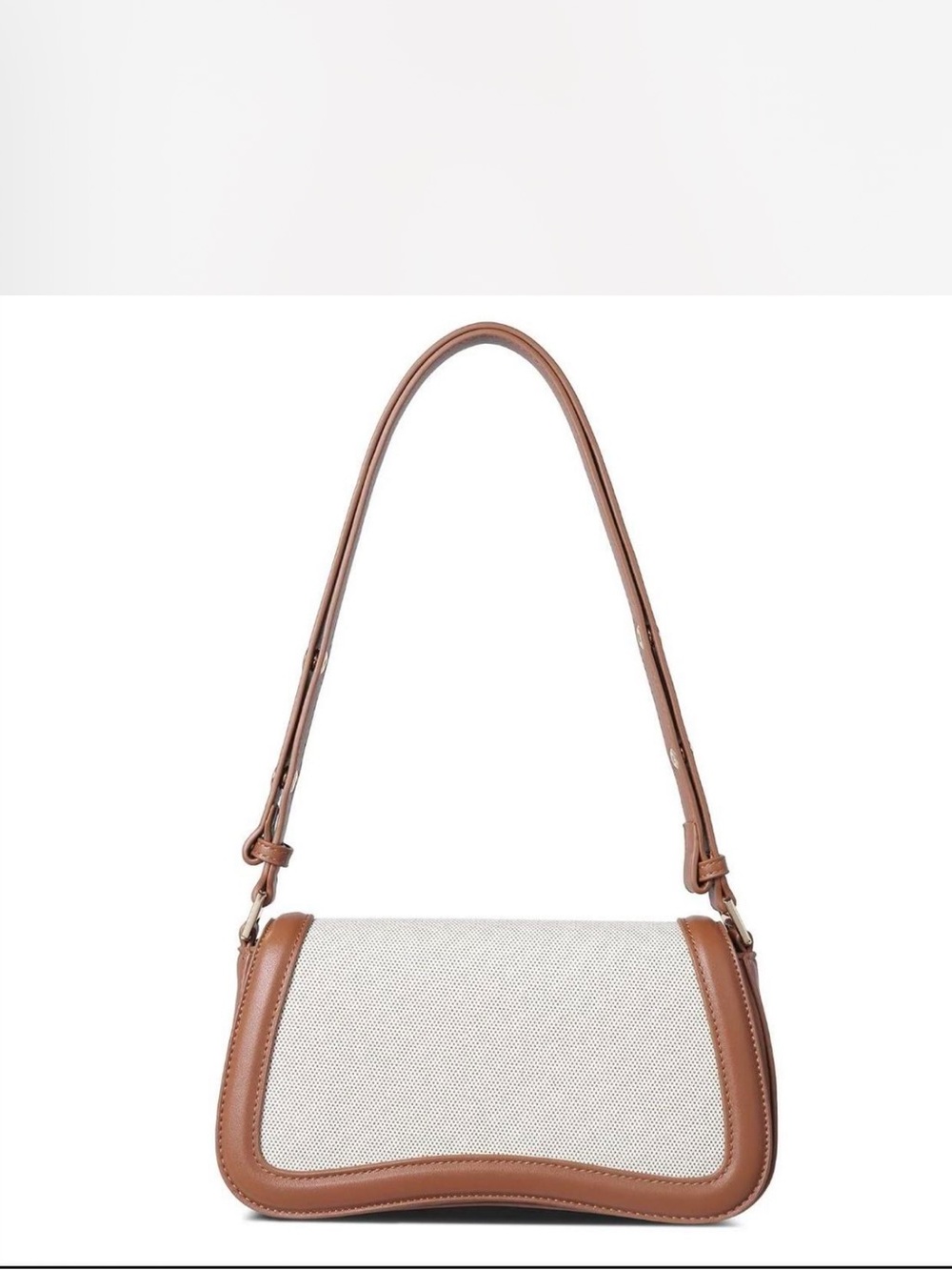Women's Canvas and Brown /beige Leather Shoulder Bag(New)